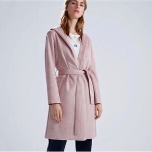 Zara Faux Suede Dusty Pink Tie Front Jacket size XS